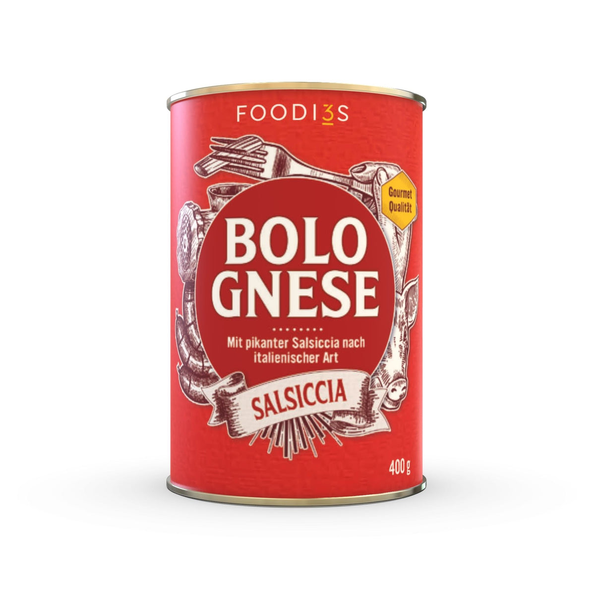 Boîte de Bolognese Salsiccia, 400 g, détourée
